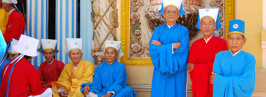Cao Dai Great Temple priests Tay Ninh, Vietnam