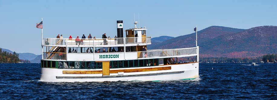 Pasenger steamship on Lake George, New York