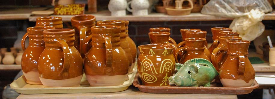 clay cups made by craftspeople at historic Plimouth Plantation Plymouth, Massachusetts