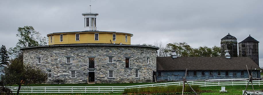 Round stone barn at Hancock Shaker Village Hancock, Massachusetts