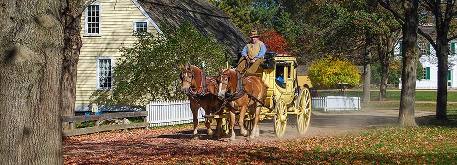 Stagecoach in action at Old Sturbridge Village 